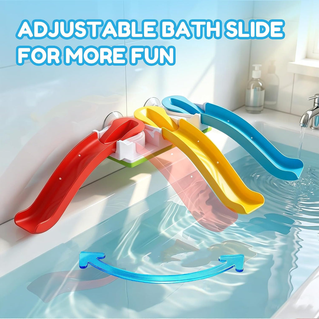Baby Infant Slide Bath Toys, Bathtub Float Animal Toddler 1-3 | Fun Bathtime Shower Toy, Kid Bathing Tub Pool Water