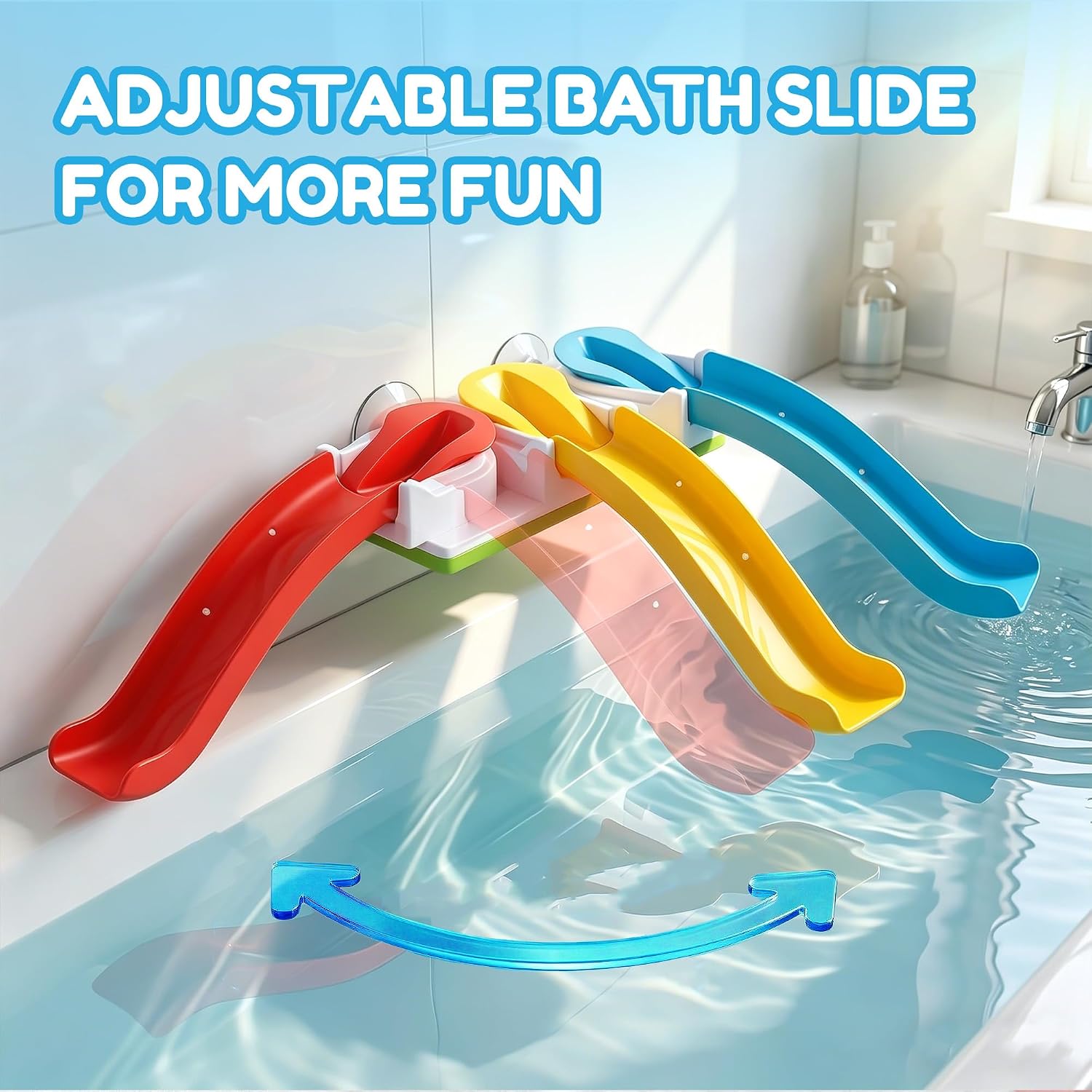 Baby Infant Slide Bath Toys, Bathtub Float Animal Toddler 1-3 | Fun Bathtime Shower Toy, Kid Bathing Tub Pool Water