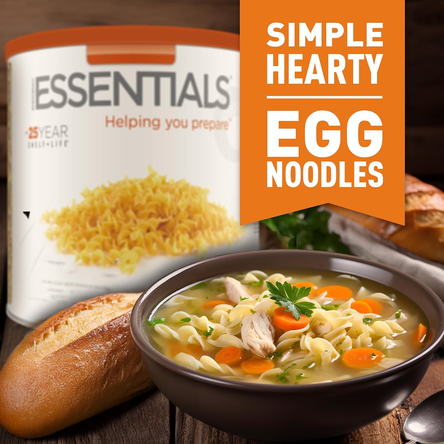 Egg Noodle Pasta #10 Can | Long Term Emergency Food Supply | Shelf Stable Survival Meal | 11 Servings | Non-GMO | Up