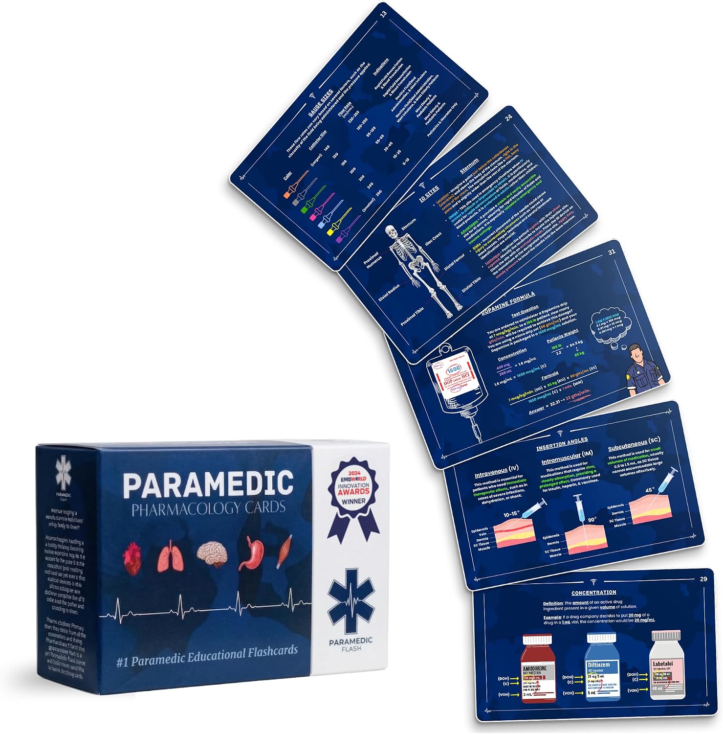 EMT Flashcards, Pharmacology Dosage Study Guide | 117 Flashcards Cover 72 A–Z Medications, Dosage Formulas, Drip