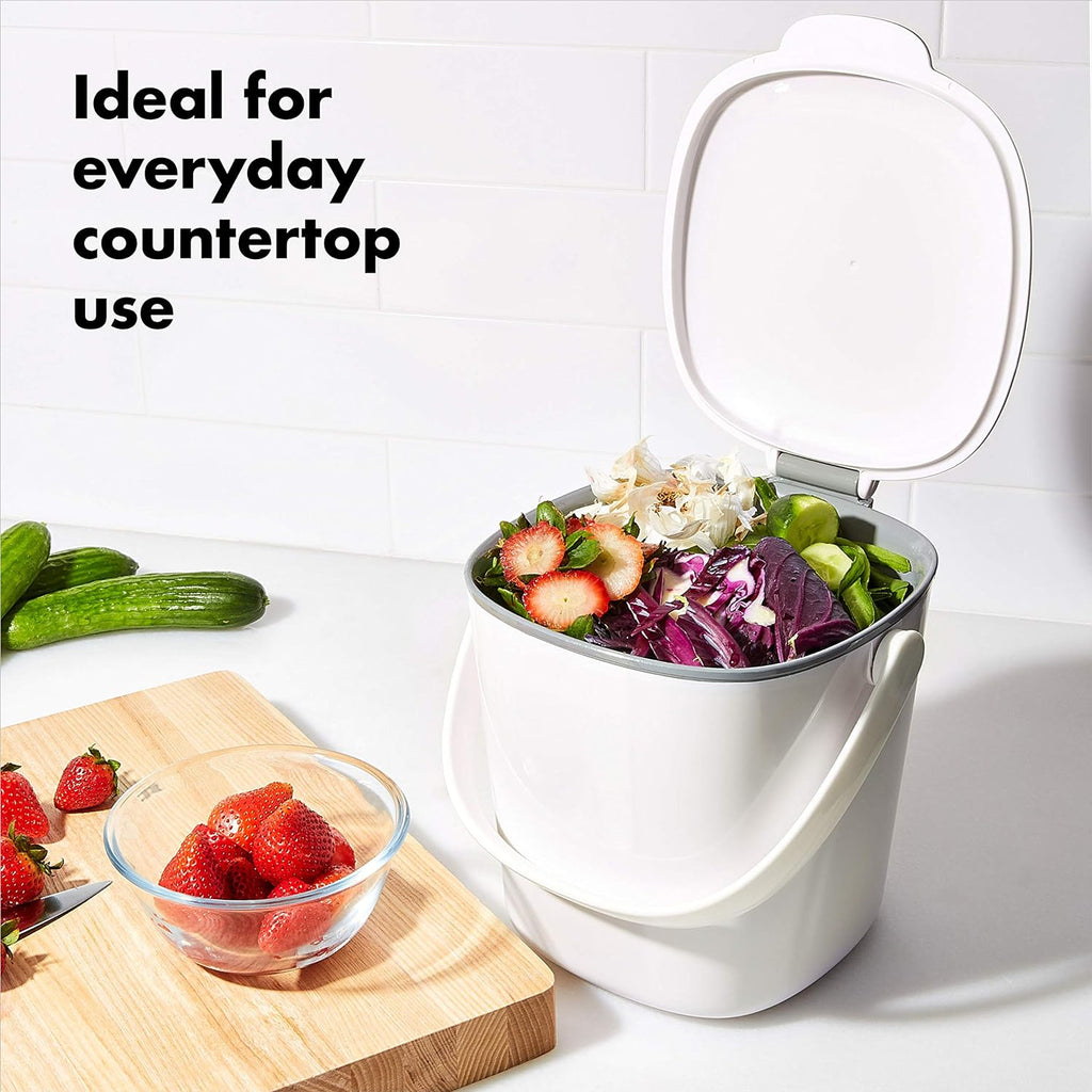 Good Grips Easy-Clean Compost Bin, White - 0.75 GAL