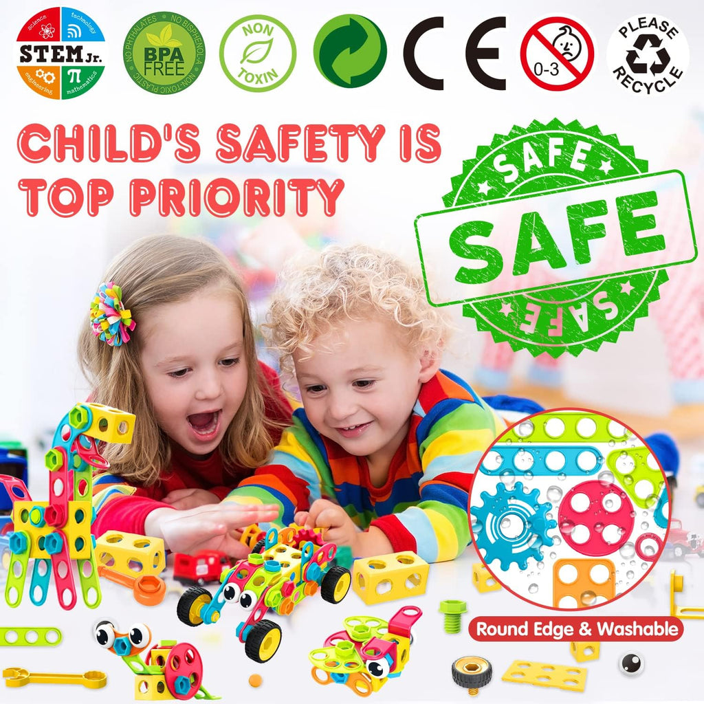 195 PCS STEM Toys, Building Sets for Kids 3+