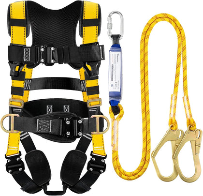 TRSMIMA Safety Harness Fall Protection - Harness Kit for Men Construction | Fall Arrest Roofing Harness Kit Men Full