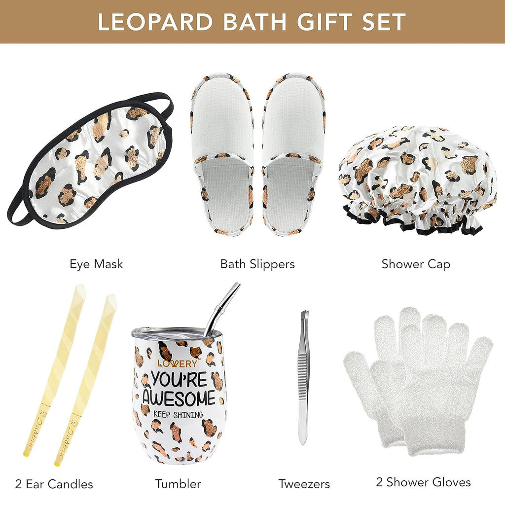 Luxury At-Home Spa Kit with Honey Almond Scent - Bath Gift Basket with Vit E-Rich Bath Essentials, Tumbler, Ear