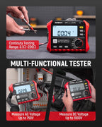 KAIWEETS Megohmmeter Insulation Tester 0.1MΩ-200GΩ 2500V DAR/PI Ohm Meter