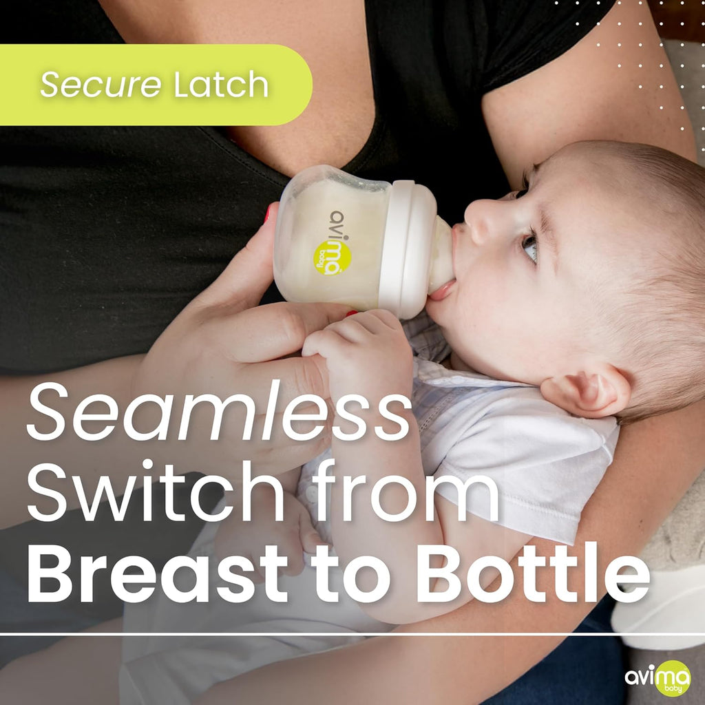 4 oz Anti Colic Baby Bottle Set - Slow Flow Nipples Included, Standard Neck, BPA Free - Newborn 0-3 Months, Stage 1