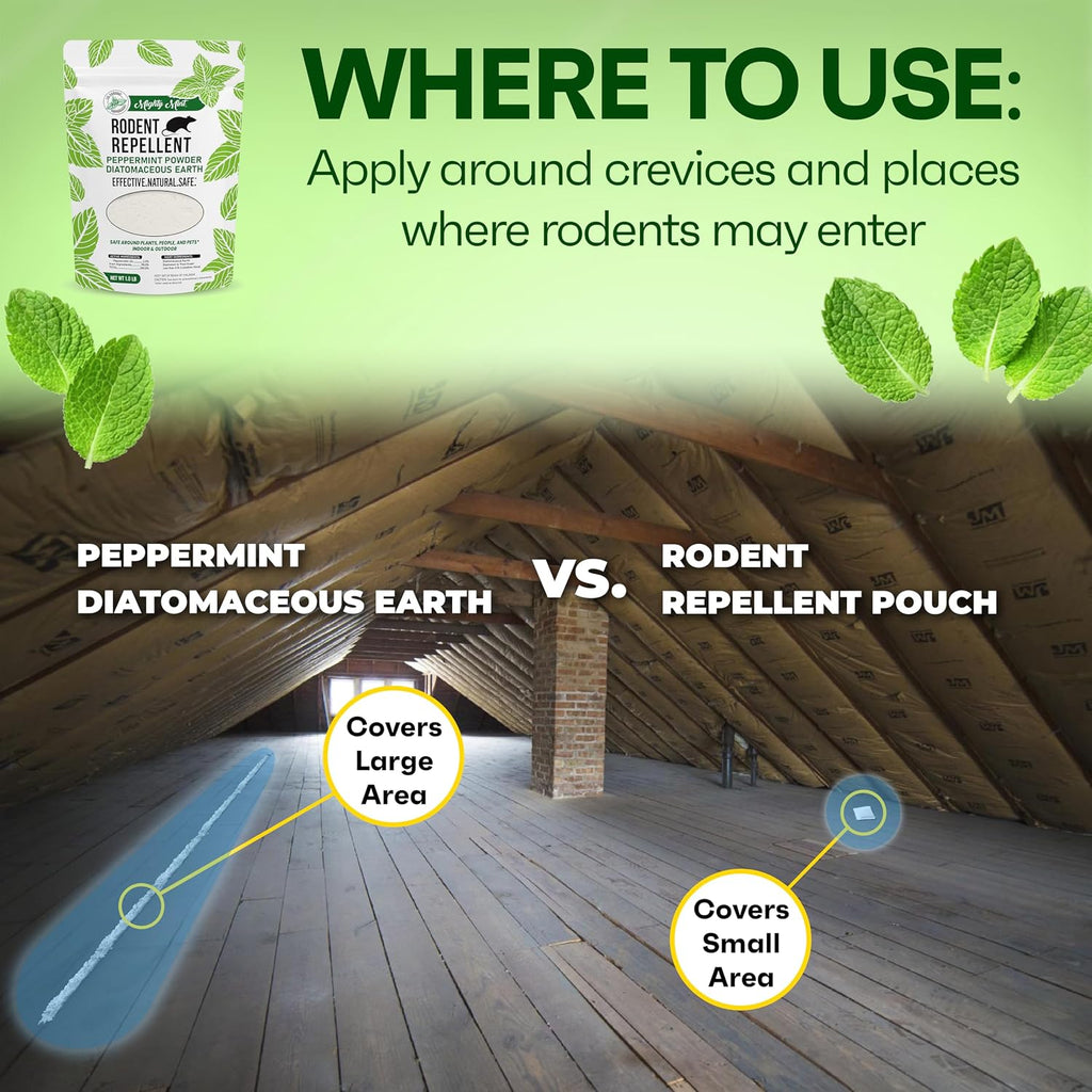 Rodent Repellent Pest Control, Diatomaceous Earth, 1 lb | Peppermint Pest Powder