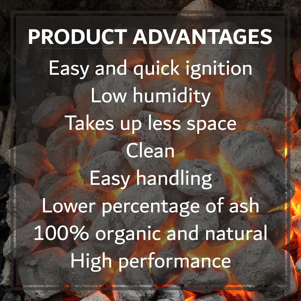 6.5lb Oak & Applewood Charcoal Briquettes - All Natural Wood Charcoal for Grilling - Premium BBQ Briquettes - Quick