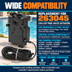 Replace for 263045 CVA-24T Pool Valve Actuator For 3‑Port Valves 24 Volt AC