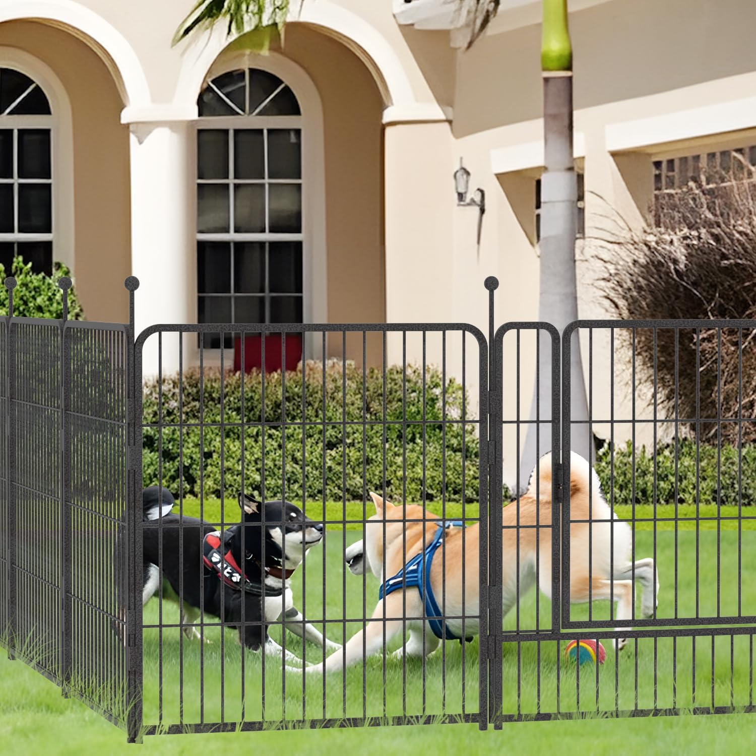Dog Playpen,32/40/45 Inch Height in Heavy Duty, Folding Indoor Outdoor Anti-Rust Dog Exercise Fence, Portable Pet