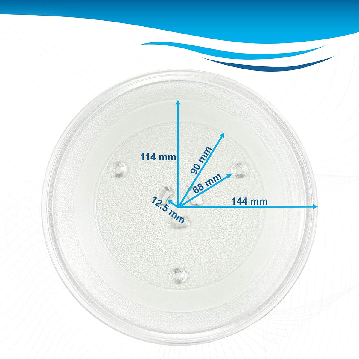 HQRP 11-1/4 inch Glass Turntable Tray Compatible with Magic Chef 203500 MCO160UW MCO165UB MCO165UW MCP13E1ST MCT9E1ST MCD990W MCD991ARB MCD991ARS MCO160S MCO160UB MCO160UQ Microwave Oven Plate