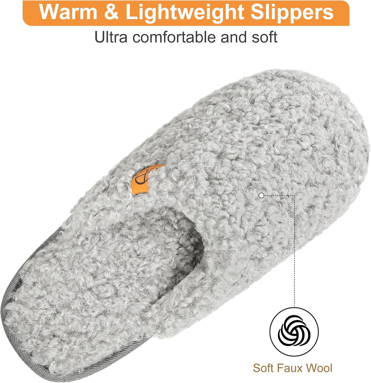 House Slippers for Women Comfy Faux Fur Memory Foam Bedroom Shoes Slip On Slides for Indoor Outdoor Use