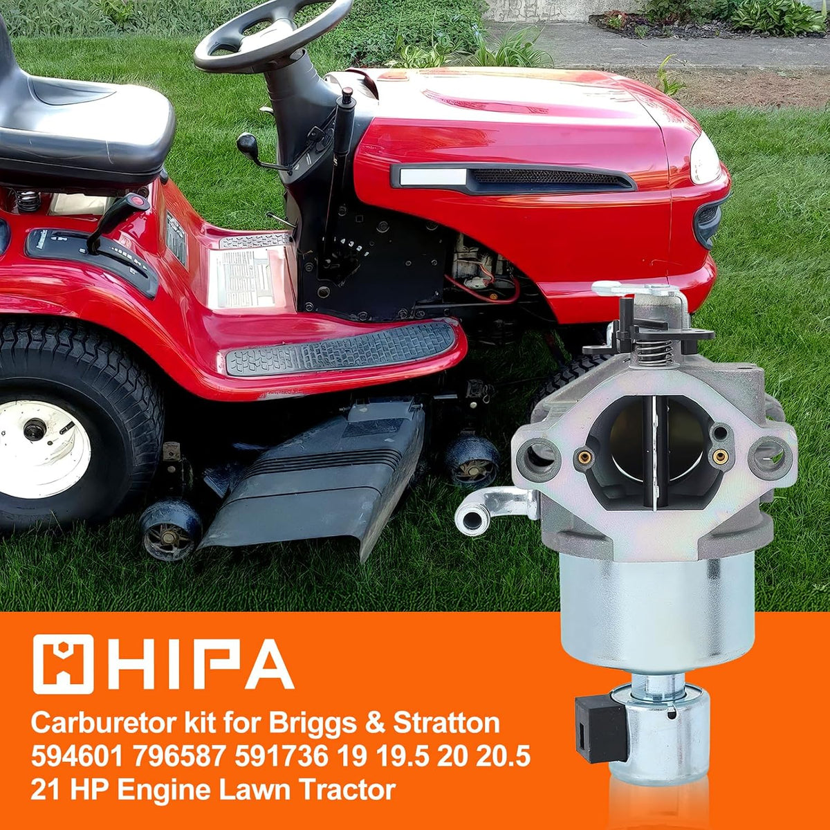 Hipa 594605 Carburetor with 795115 Air Filter for Brigg Strat 594601 591734