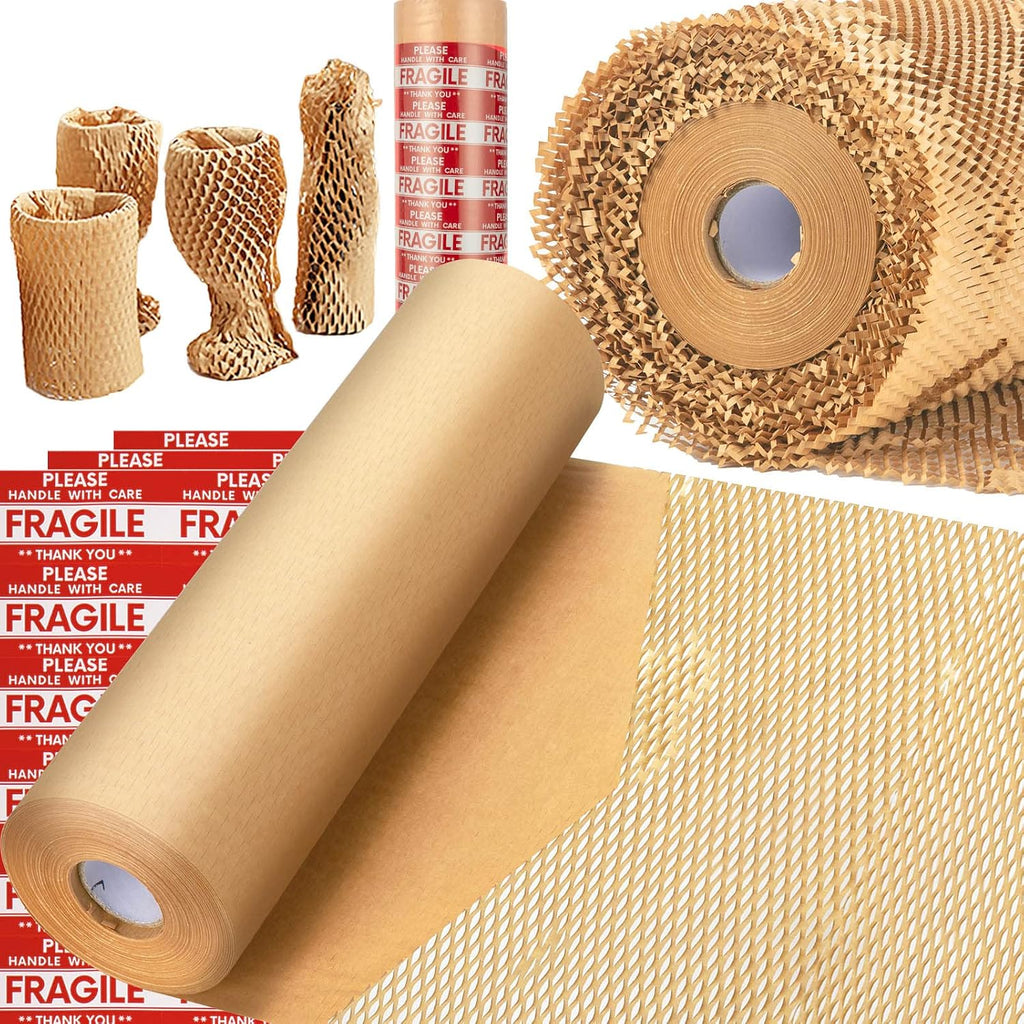 Honeycomb Packing Paper, MINHAO 15"x230' Eco Friendly Packing Paper for Moving Recyclable Honeycomb Paper Moving