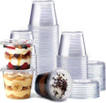 5.5 oz. Plastic Cups with Lids [100 Count] Desserts Containers