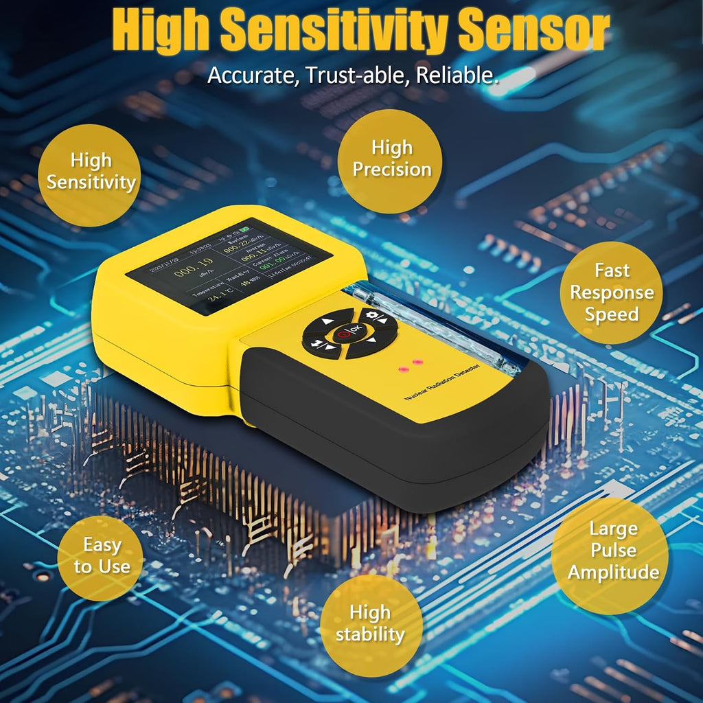 HOLDPEAK Geiger Counter, Rechargeable Nuclear Radiation Detector with LCD Display, Beta, Gamma & X-ray Detection, 5