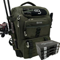 Fishing Backpack, Tackle Bag With Rod Holders, 40L Capacity With Cooler, Rain Cover, Insulated Pocket, 4 Tackle Trays