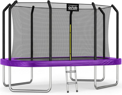 12 FT/14 FT Rectangle Trampoline - Perfect Outdoor Trampolines for Kids - Gymnastics Style Tranpoline with Enclosure