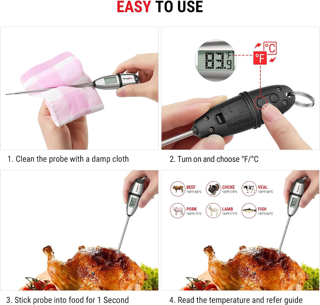 TempSwift 1 Sec Digital Food Thermometer for Kitchen Cooking