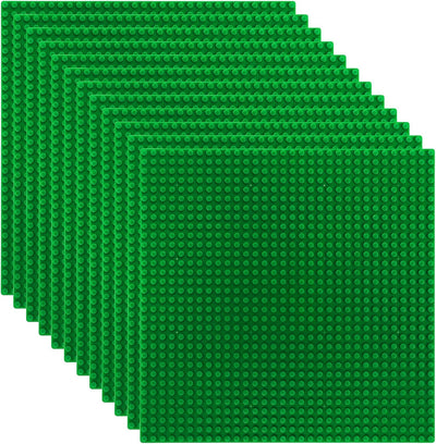 12 Pack Classic Baseplates, Building Base Plates Compatible with Most Standard Building Bricks, 10" x 10" Stackable