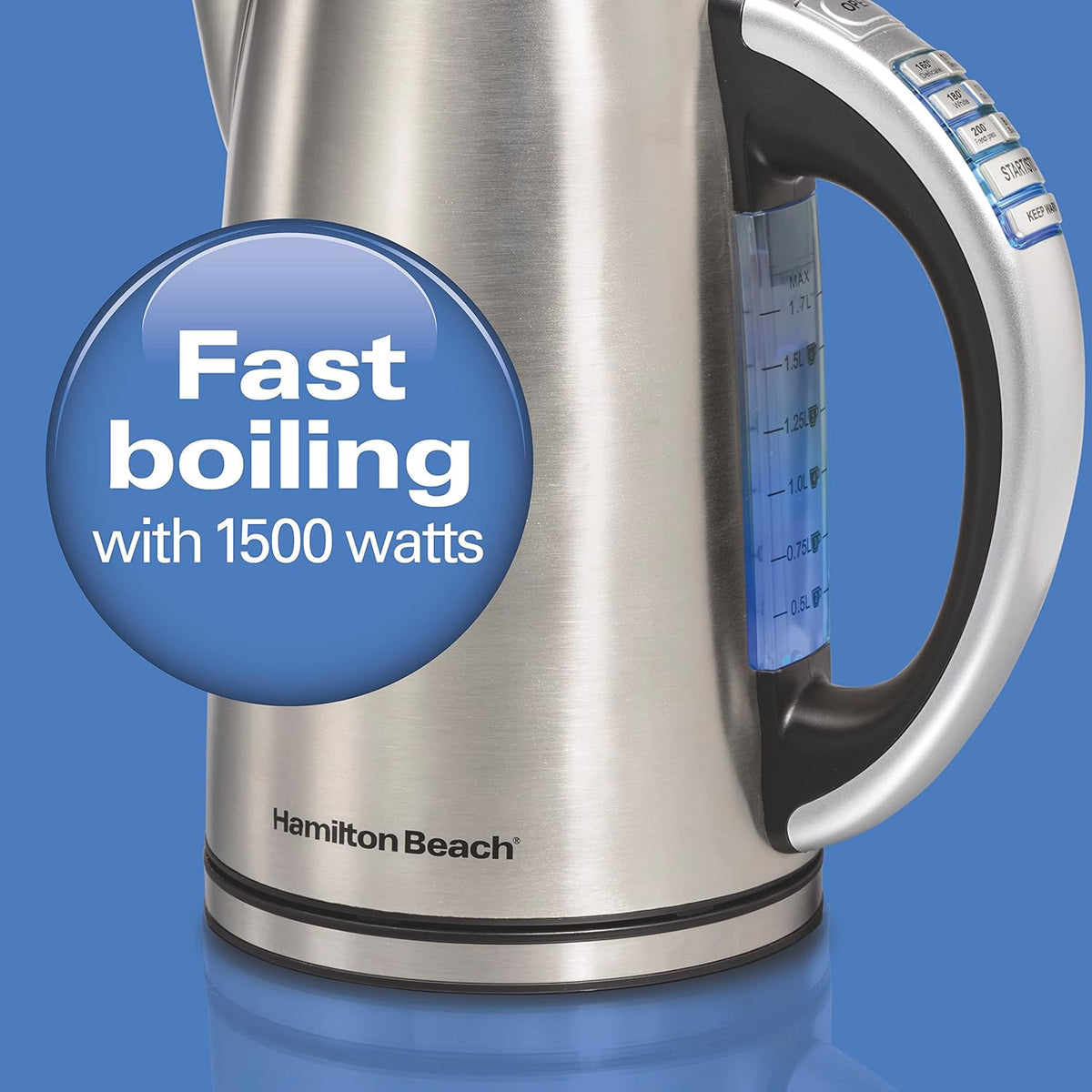 1.7 Liter Electric Tea Kettle, Water Boiler & Heater | Fast Boiling 1500 Watts |Temp Control | Cordless Serving |