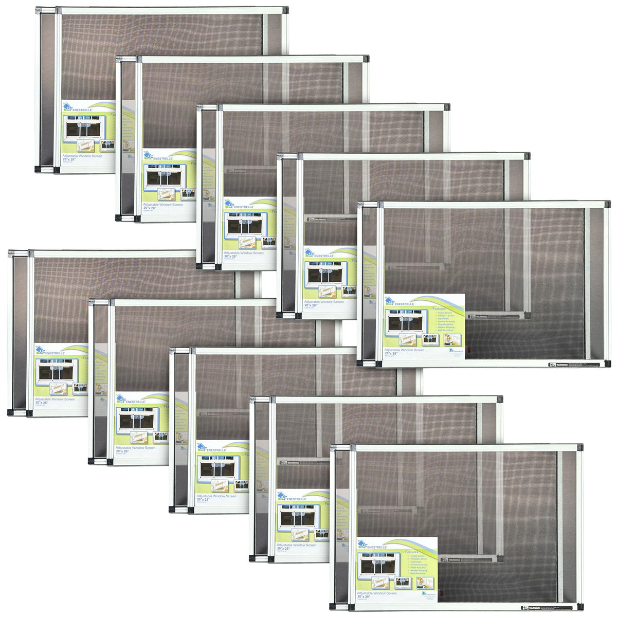 Expandable Window Screen, 20″ H × 28″–54″ W Horizontal, 10-Pack