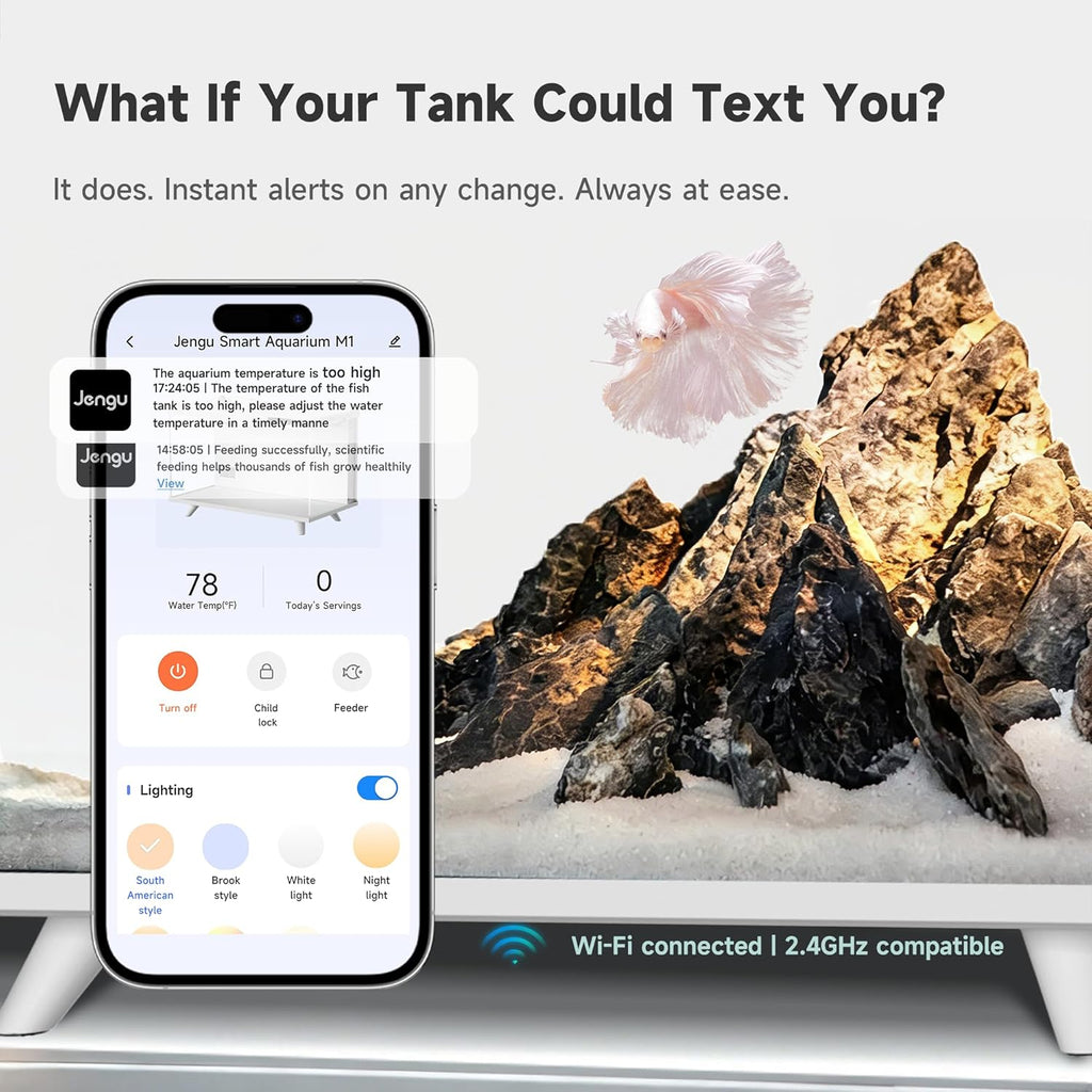 M1 5 Gallon Smart Fish Tank, App-Controlled Betta Aquarium Kit