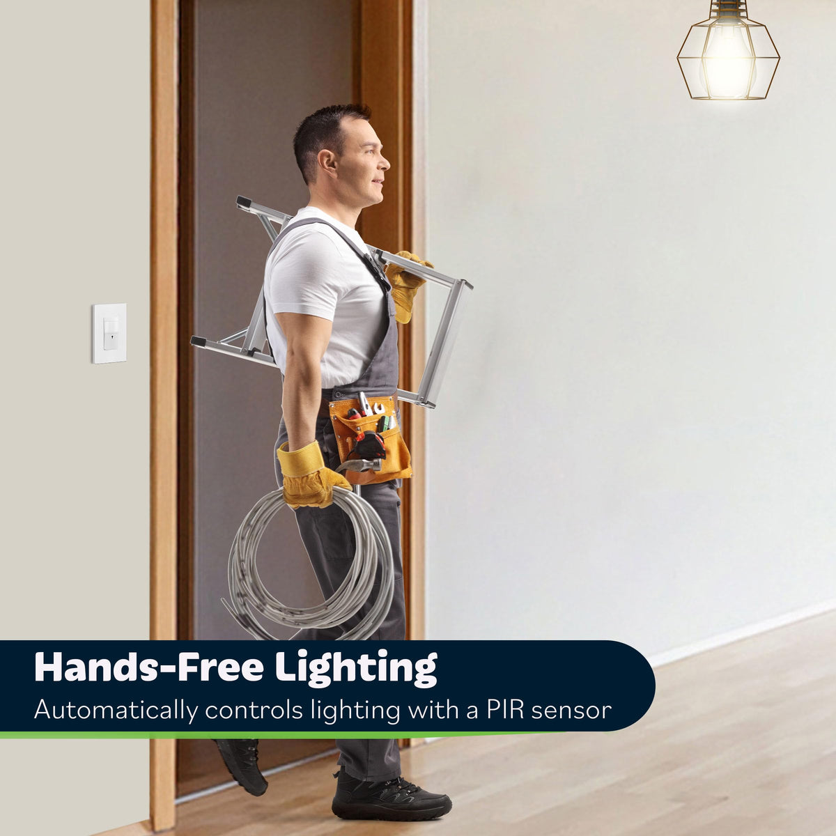 TOPGREENER Motion Sensor Light Switch, No Neutral Required, White, 6 Pack
