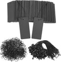 300 Set Black Price Tags with String Clothing Tags with Safety Pins