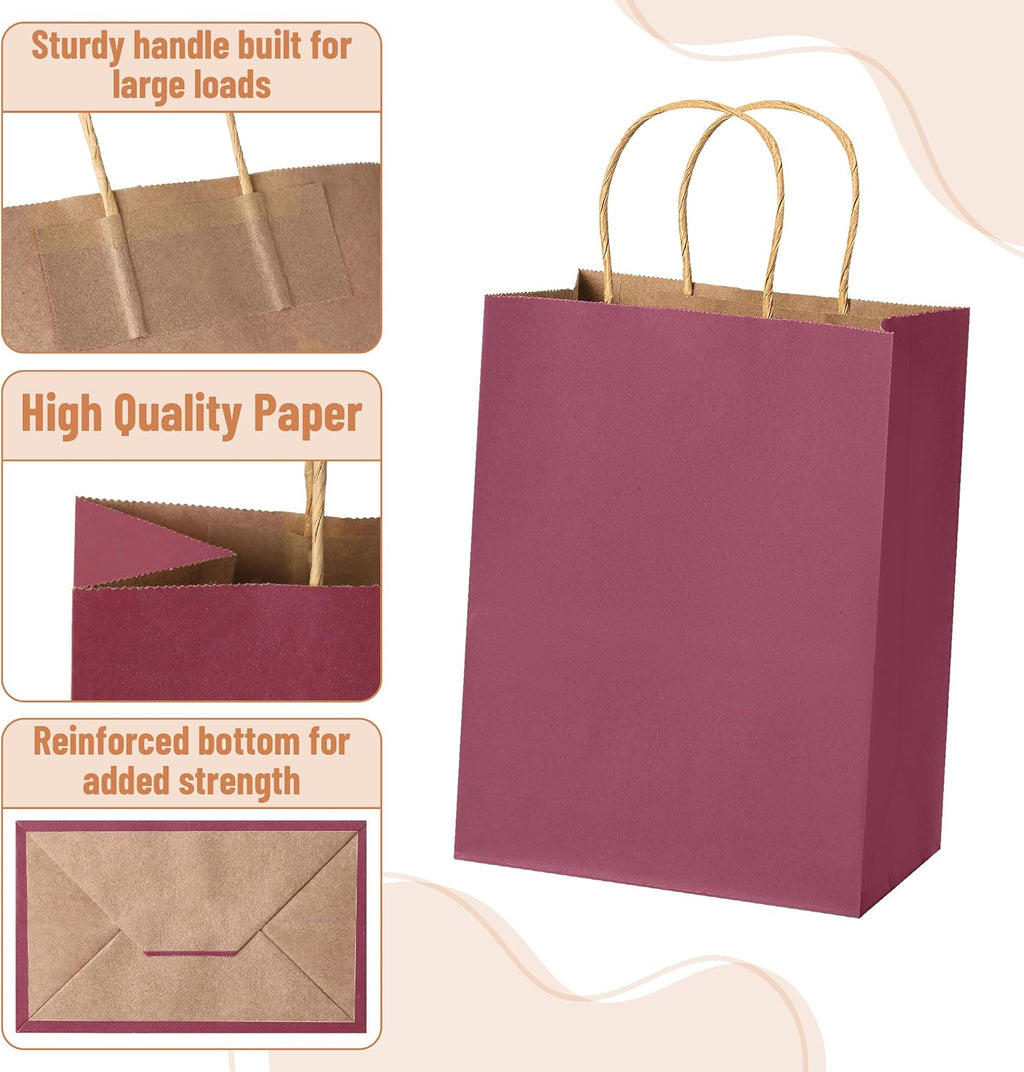 Paper Gift Bags with Handles, 32 Pack, 7.6" x 4.7" x 10.6"