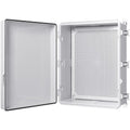Gratury Junction Box, IP67 Waterproof Plastic Enclosure for Electrical Project, Hinged Grey Cover, Includes Mounting Plate and Wall Bracket
