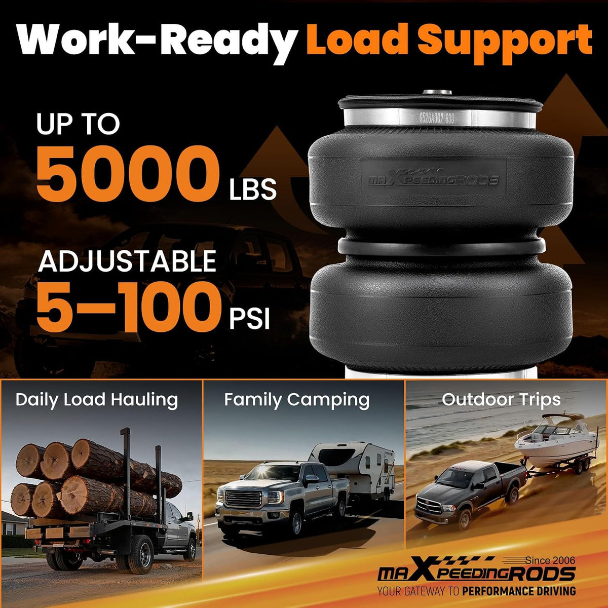 maXpeedingrods 5000 lbs Air Suspension Bag Kit for Dodge Ram 1500 2009-2018