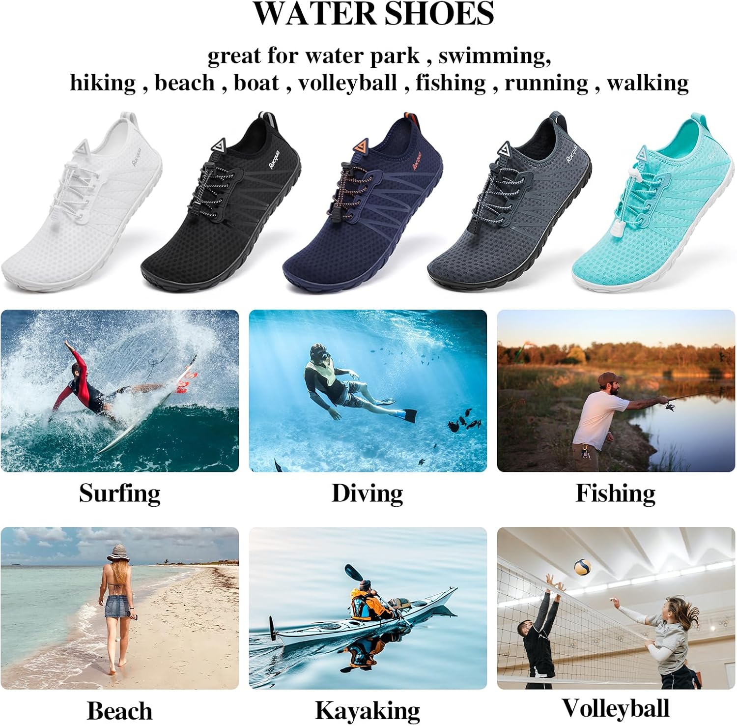 Women Men Water Shoes Barefoot Sport Beach Swim Shoes