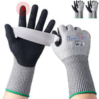 Beyond-Palm A9 Cut Resistant Work Gloves - Extended Wrist Protection, Sandy Nitrile Grip, Breathable, Touchscreen
