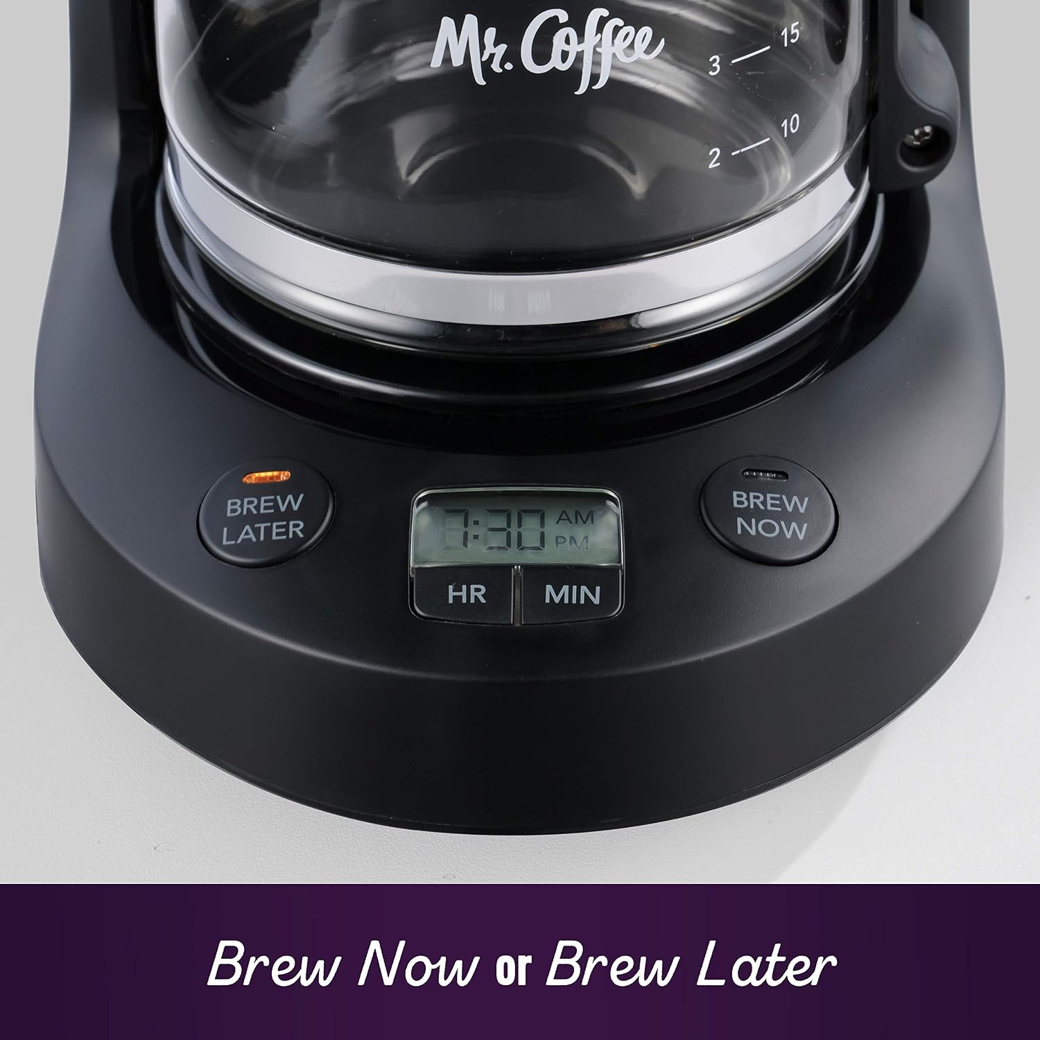 Programmable Coffee Maker 5 Cups with Auto Pause Glass Carafe Compact Design Black