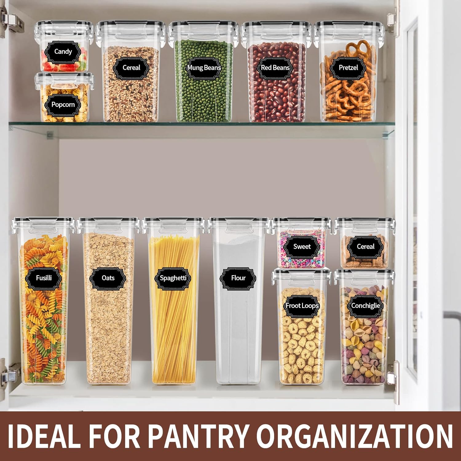 Airtight Food Storage Containers Set with Lids - 24 PCS, BPA Free Kitchen and Pantry Organization, Plastic Leak-proof