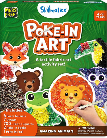 Poke-in Art – Animals, Mess-Free DIY Wood Craft Kit for Kids | Creative Fine Motor Activity, Pretend Play & Room
