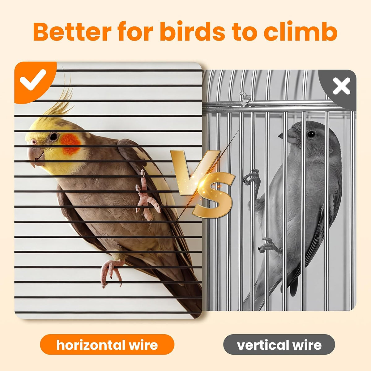 67 in Extra Large Bird Cage, Thickened Encrypted Metal Parakeet Cage