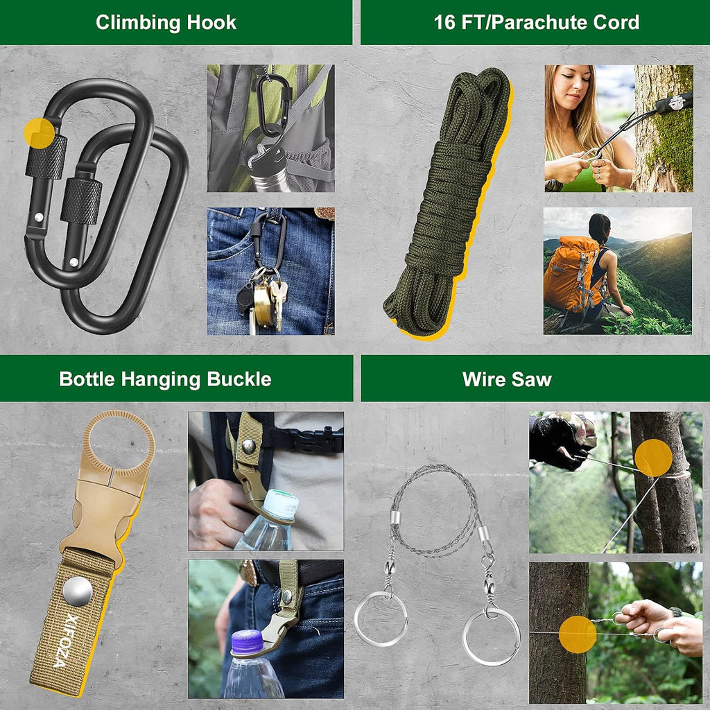 Survival Kits 27 in 1, Survival Gear and Supplies, Christmas Stocking Stuffers Camping Accessories Tactical Gear