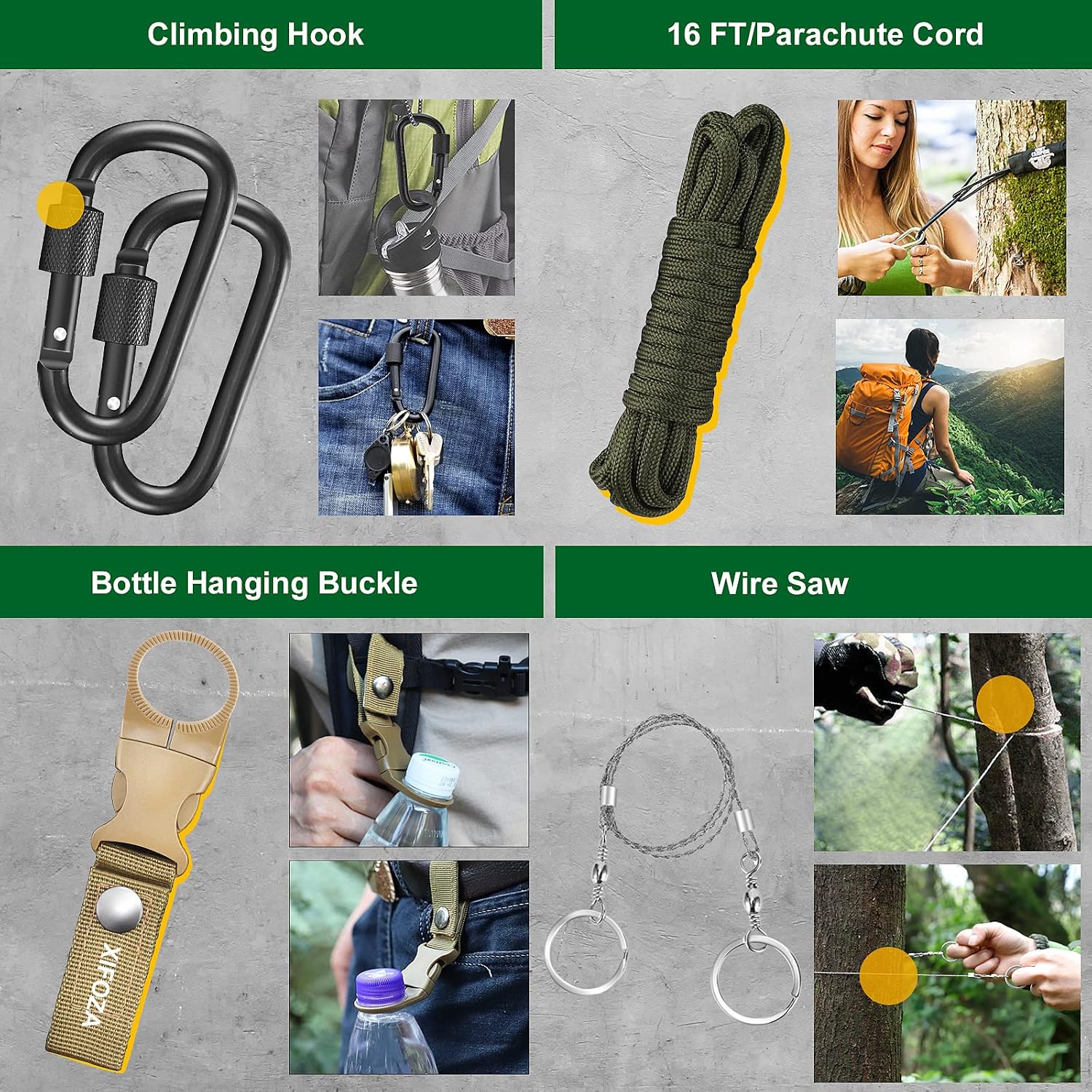 Survival Kits 27 in 1, Survival Gear and Supplies, Christmas Stocking Stuffers Camping Accessories Tactical Gear