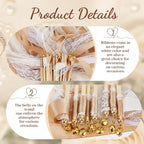 150 Pcs Lace Ribbon Stick Wands Wedding Wand Streamers with Bell Wedding Send Off Streamer(Champagne, Beige)