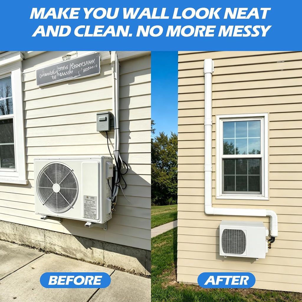 3'' 19 Ft Mini-Split Line Set Cover, AC Pipe Cover Line Hide Lineset Kit | Air Conditioner Mini Split Line Set Cover