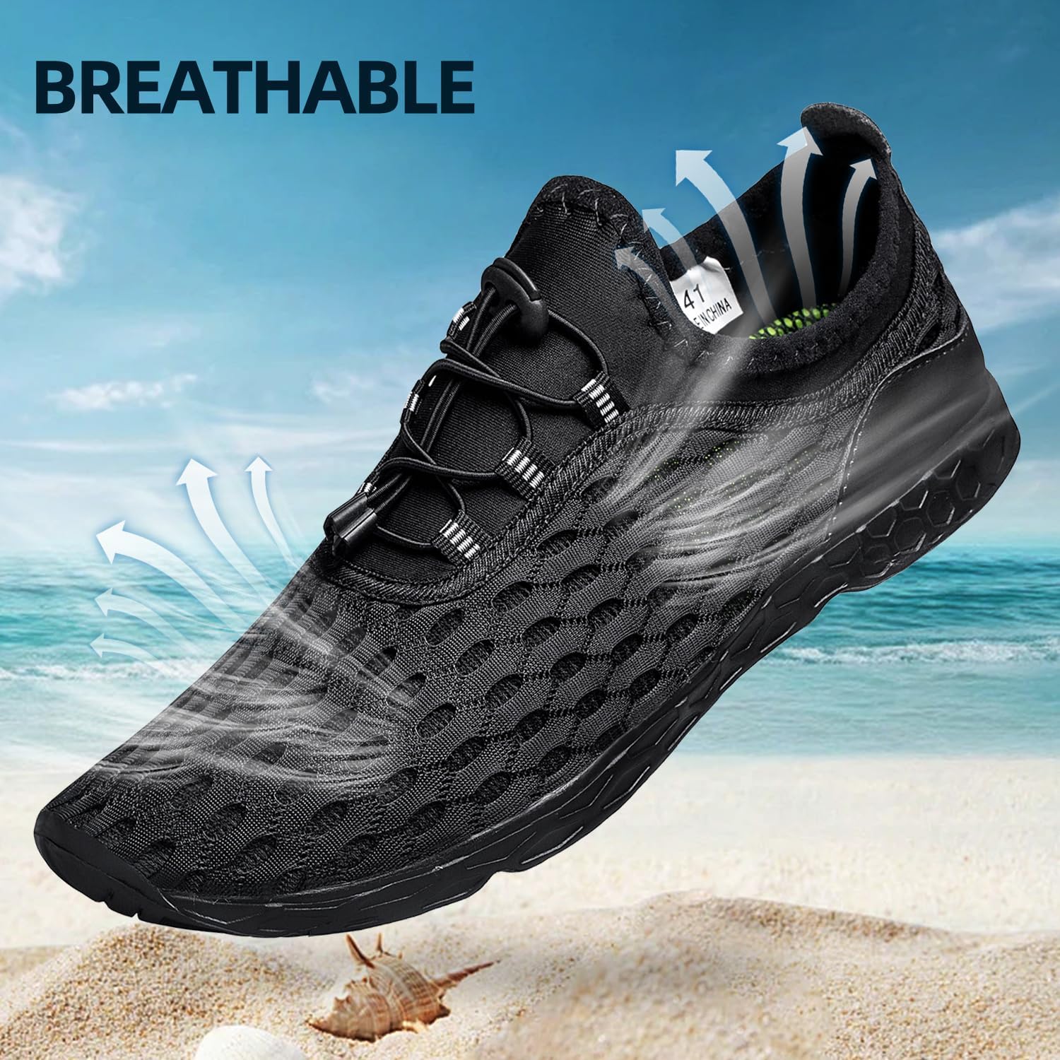 Men's Water Shoes Quick Dry for Beach Swim Pool Fishing | Adult Breathable Summer Walk Aqua Sandals for River