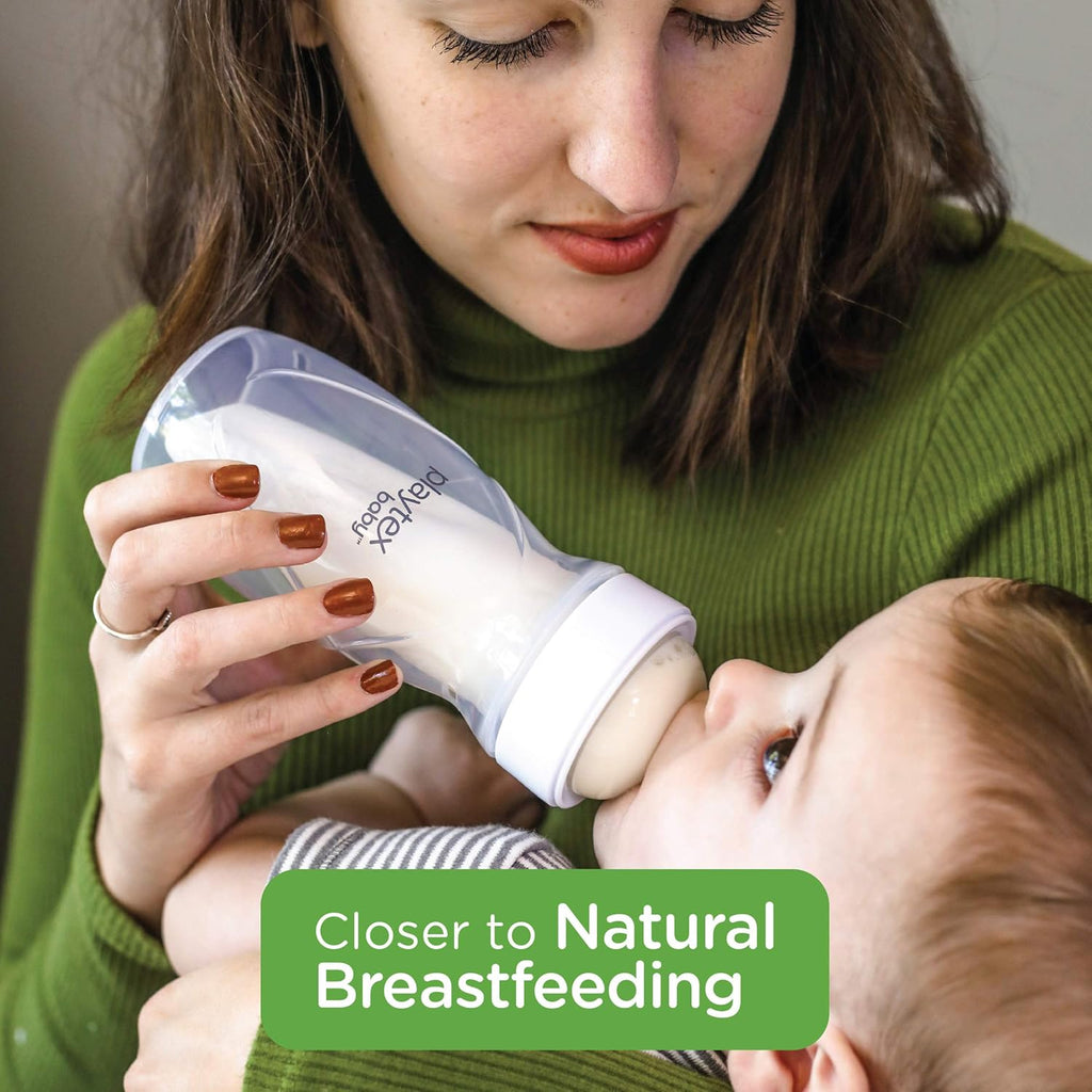 Nurser Bottle Gift Set, with Pre-Sterilized Disposable Drop-Ins Liners, Closer to Breastfeeding