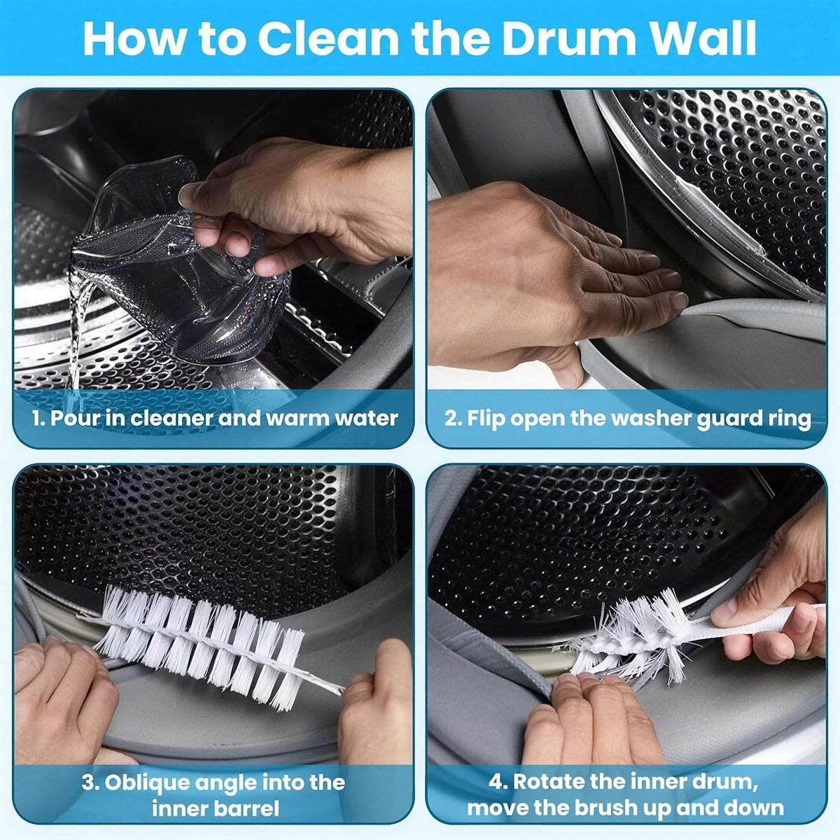 Washing Machine Cleaning Brush Set for Front Load Washer Cleaner, 6PCS