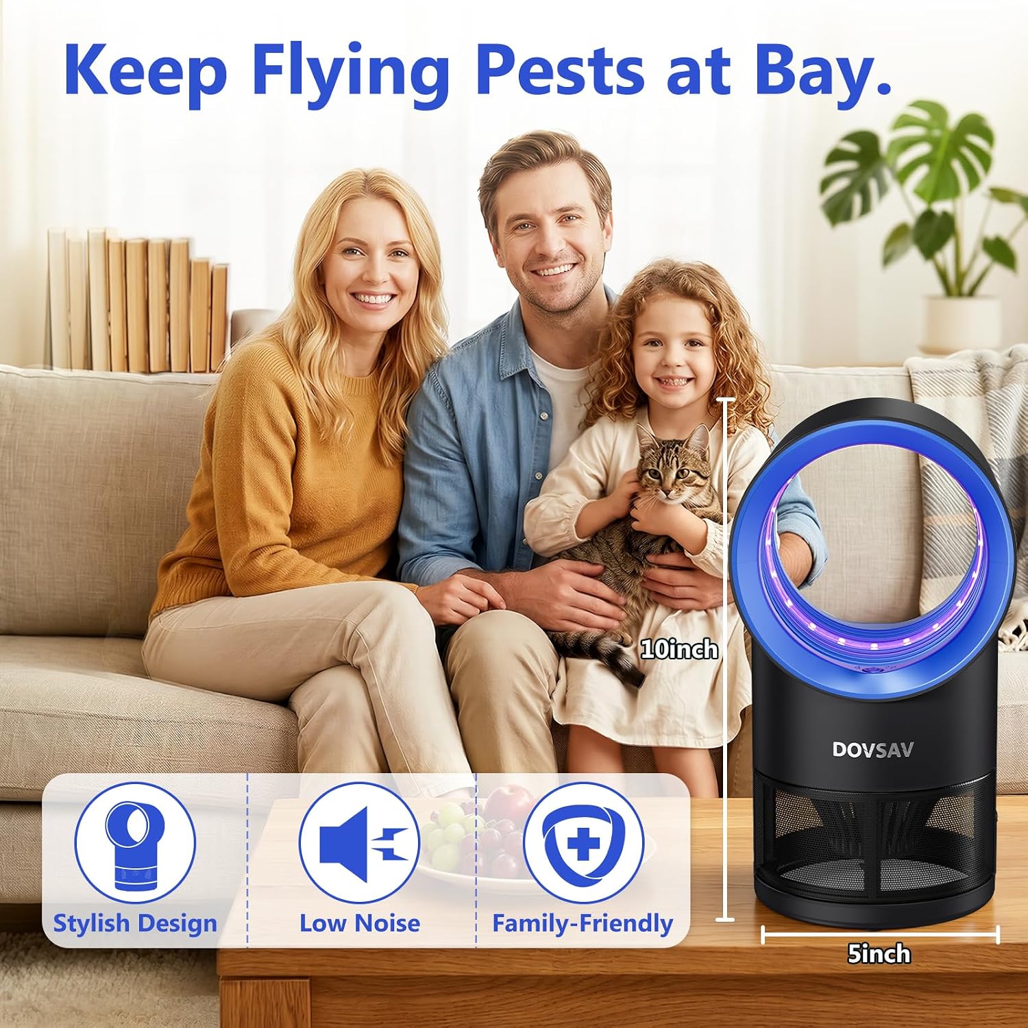 Fruit Fly Traps for Indoors, Blue Gnat Trap Indoor with Suction & Timer | Uv Light Lures Fruit Flies/Gnats, Timer