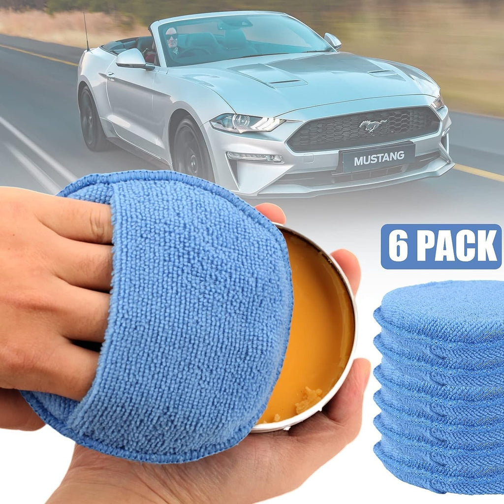 Microfiber Wax Applicator Pads, Car Wax Applicator with Finger Pocket, Buffing & Detail Polishing Foam Pads for Car