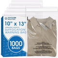 10" X 13" (1000 Count) Self Seal Clear Poly Bags with Suffocation Warning