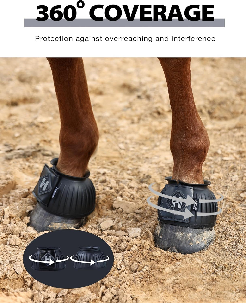 4/Pack Rubber Pull-on Bell Boots, Hoof Overreach Protection