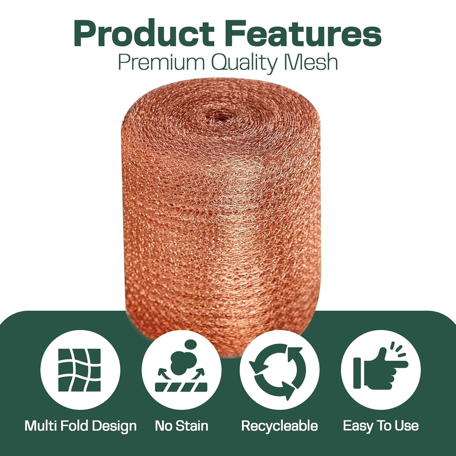 3rd Gen Copper Mesh Rodent Control Kit 5" x 35ft, 100% Premium Copper Wool for Sealing Holes & Water Gaps, Blocks